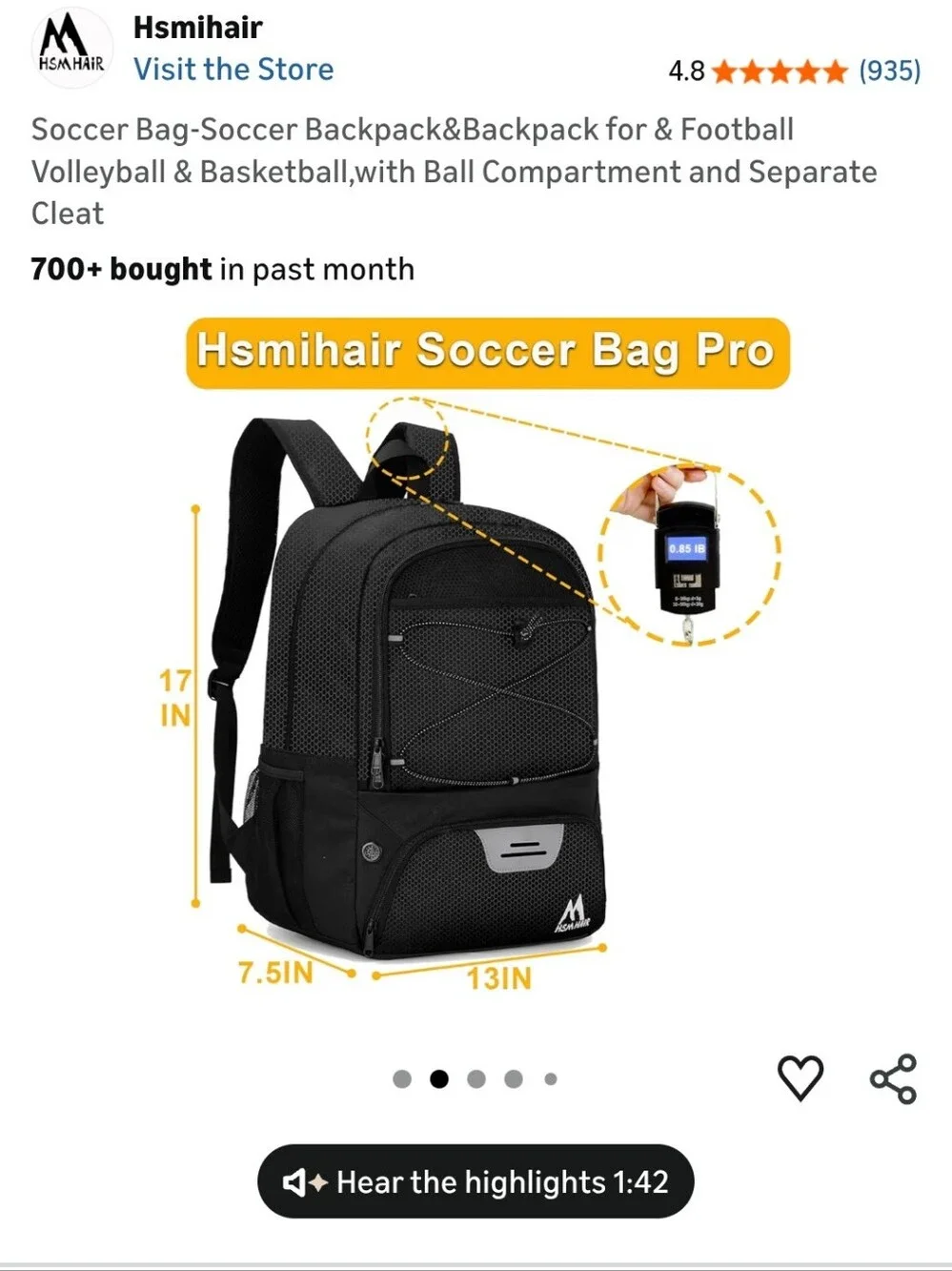 Black Soccer Backpack